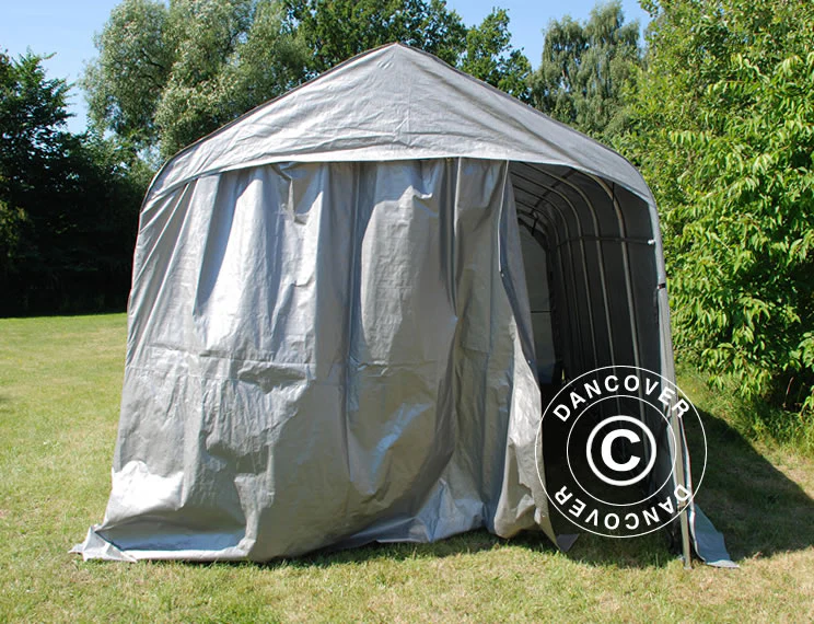 Garagetält PRO 3,77x7,3x3,18m PE, Grå - Image 4