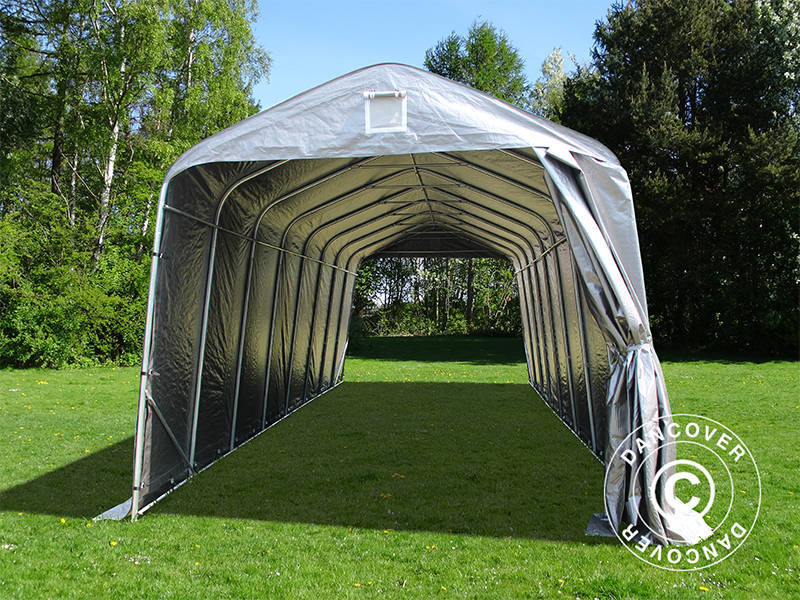 Garagetält PRO 3,77x9,7x3,18m PE, Grå - Image 10
