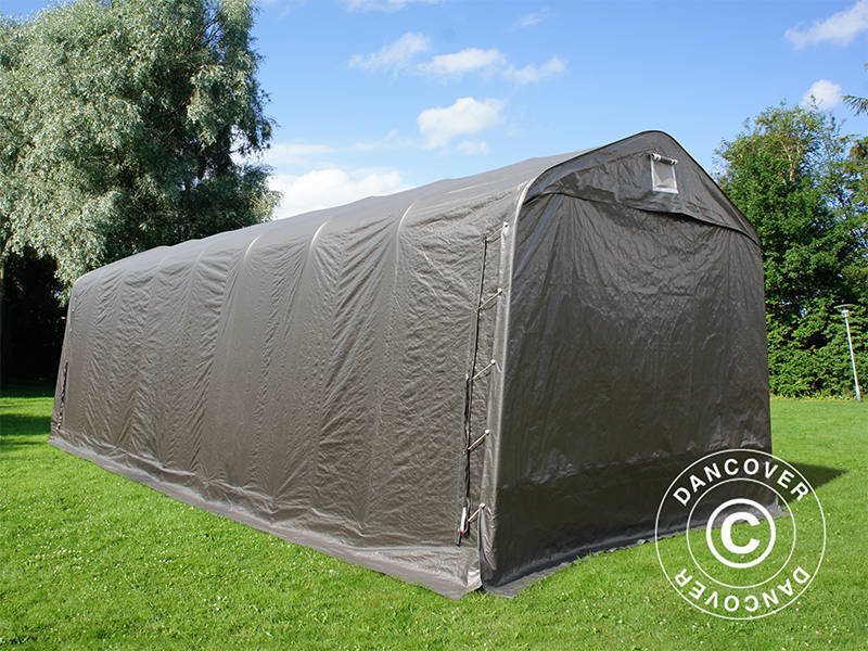 Garagetält PRO 3,77x9,7x3,18m PE, Grå - Image 9