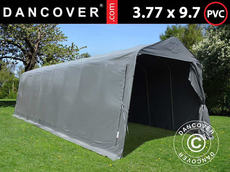 Garagetält PRO 3,77x9,7x3,18m PVC, Grå