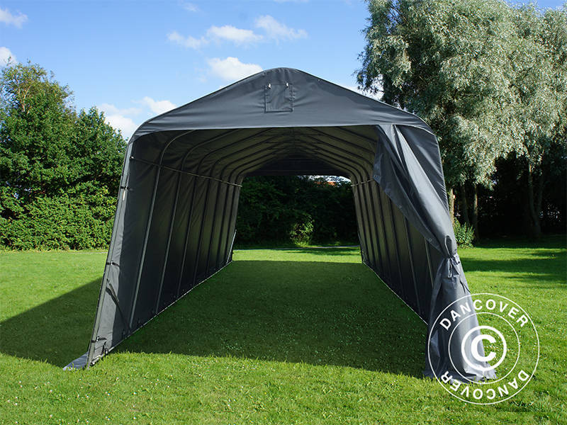 Garagetält PRO 3,77x9,7x3,18m PVC, Grå - Image 2