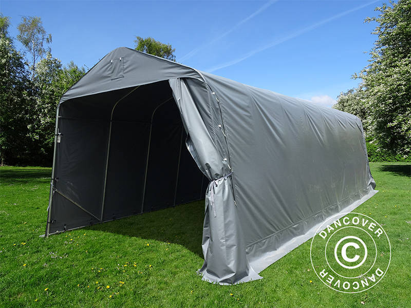 Garagetält PRO 3,77x9,7x3,18m PVC, Grå - Image 3