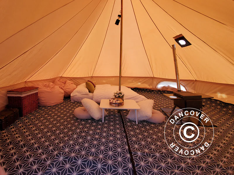 Glampingtältmatta för 4m TentZing® tält, 2 st., Blå/Vit - Image 2