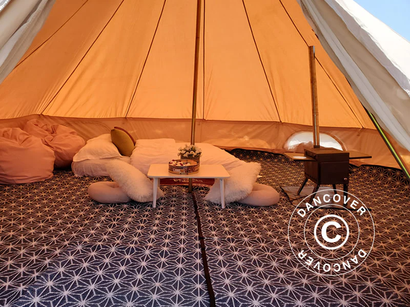 Glampingtältmatta för 5m TentZing® tält, 2 st., Blå/Vit - Image 3