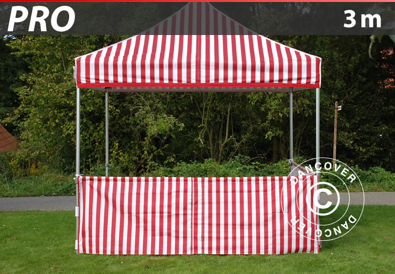 Halv sidovägg för FleXtents PRO, 3m, Randigt - Image 2