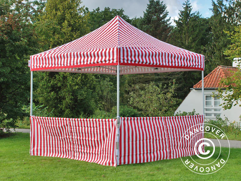 Halv sidovägg för FleXtents PRO, 4m, Randigt - Image 5