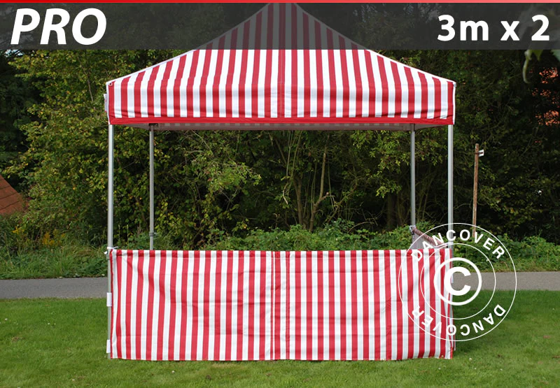 Halv sidovägg för FleXtents PRO, 6m, Randigt - Image 2