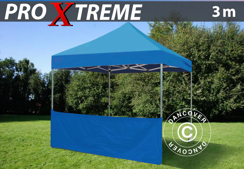 Halv sidovägg för FleXtents PRO Xtreme, 3m, Blå - Image 2