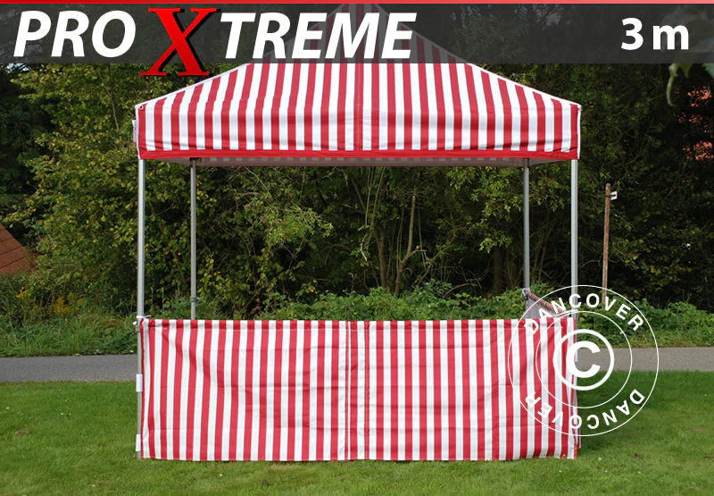 Halv sidovägg för FleXtents PRO Xtreme, 3m, Randigt - Image 2