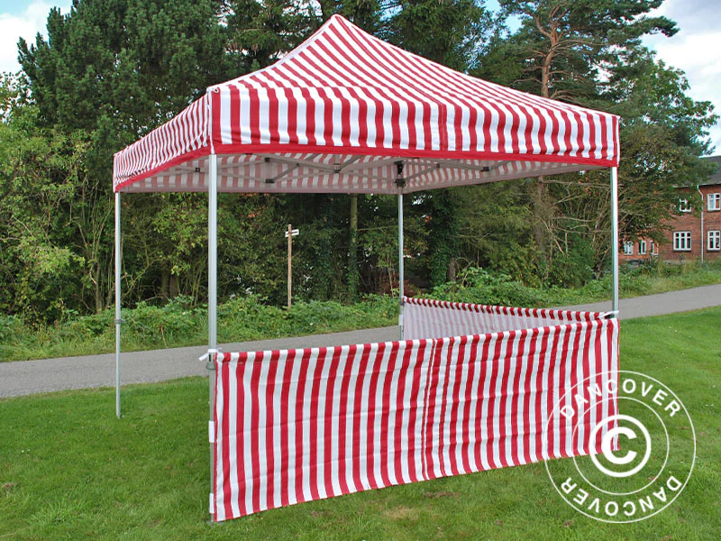 Halv sidovägg för FleXtents PRO Xtreme, 3m, Randigt - Image 4