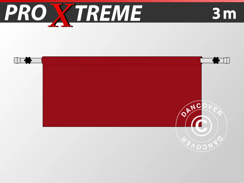 Halv sidovägg för FleXtents PRO Xtreme, 3m, Röd