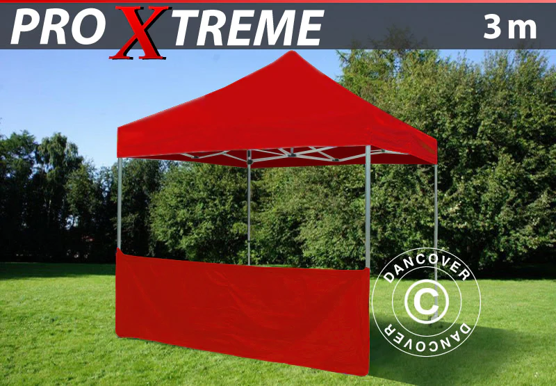 Halv sidovägg för FleXtents PRO Xtreme, 3m, Röd - Image 2