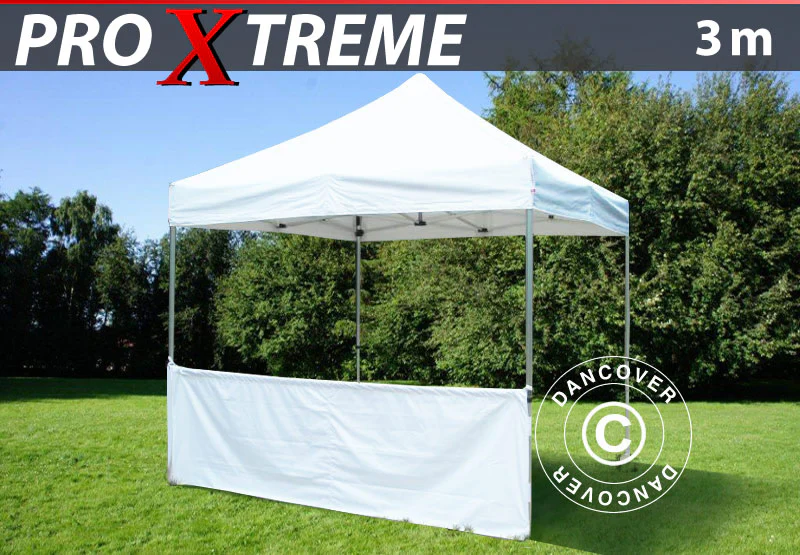 Halv sidovägg för FleXtents PRO Xtreme, 3m, Vit - Image 2