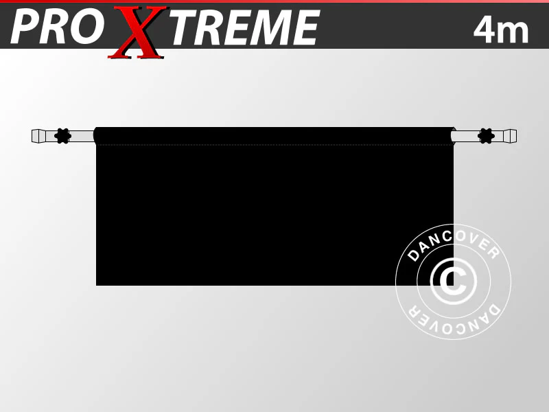 Halv sidovägg för FleXtents PRO Xtreme, 4m, Svart