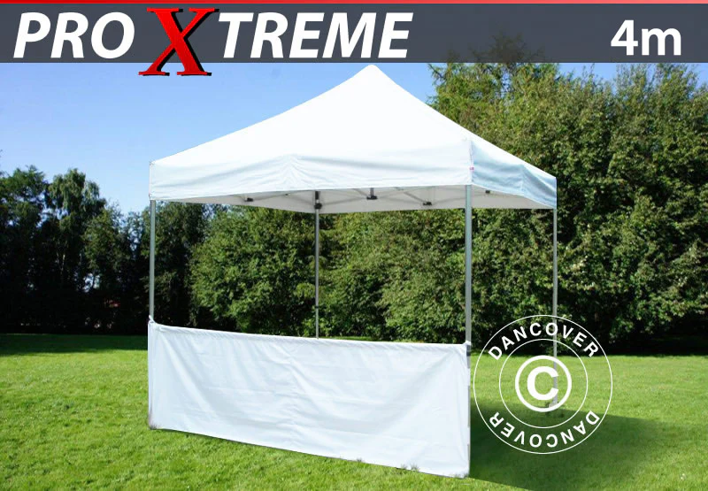Halv sidovägg för FleXtents PRO Xtreme, 4m, Vit - Image 2