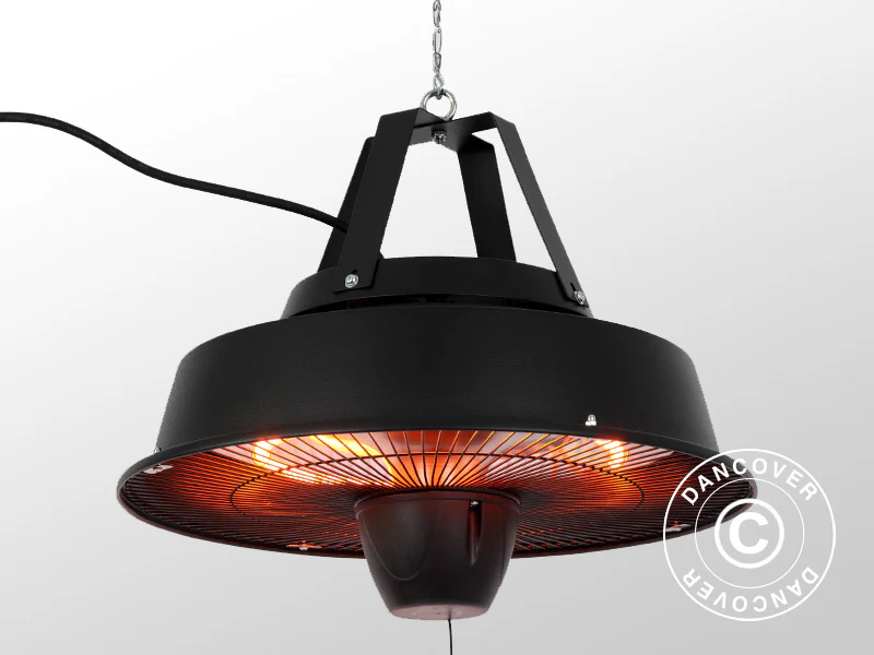 Hängande halogen terrassvärmare Irabu, 1500W, Svart - Image 2