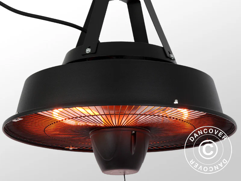 Hängande halogen terrassvärmare Irabu, 1500W, Svart - Image 3