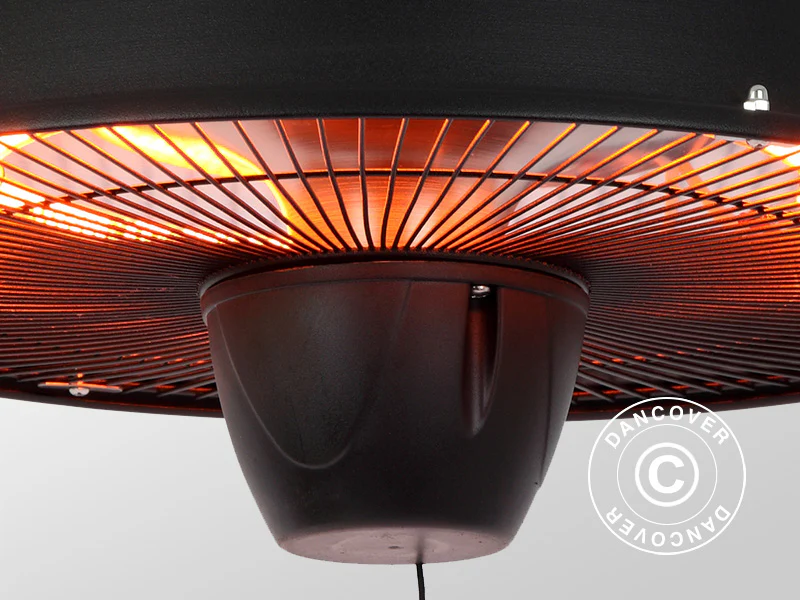 Hängande halogen terrassvärmare Irabu, 1500W, Svart - Image 4