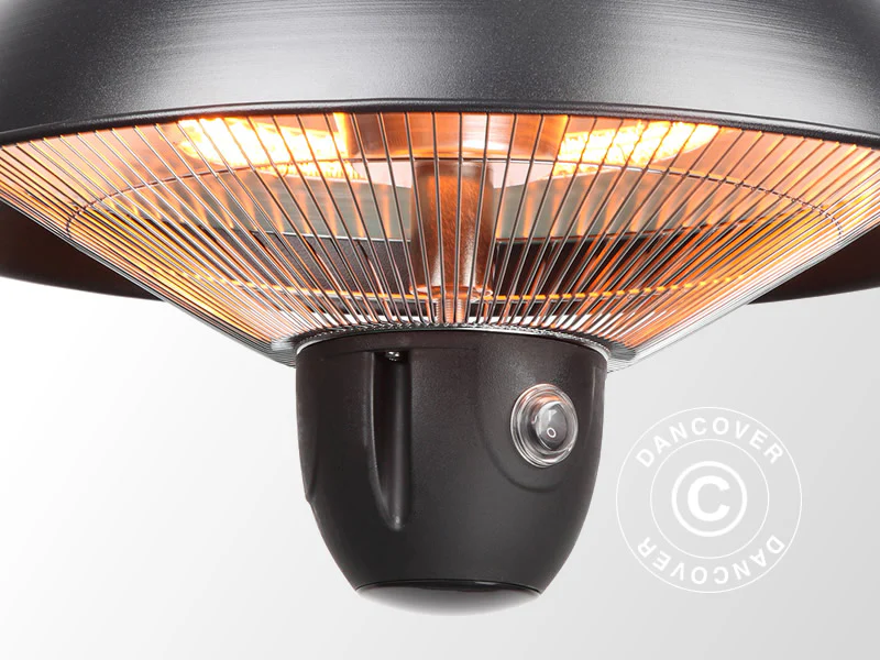 Hängande halogen terrassvärmare MINNA med fjärrkontroll, 1500W, Svart - Image 3