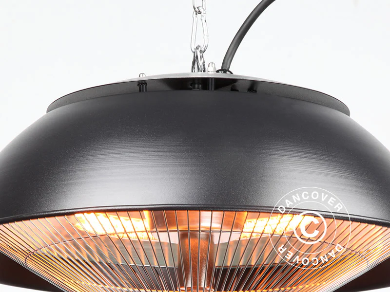 Hängande halogen terrassvärmare MINNA med fjärrkontroll, 1500W, Svart - Image 4