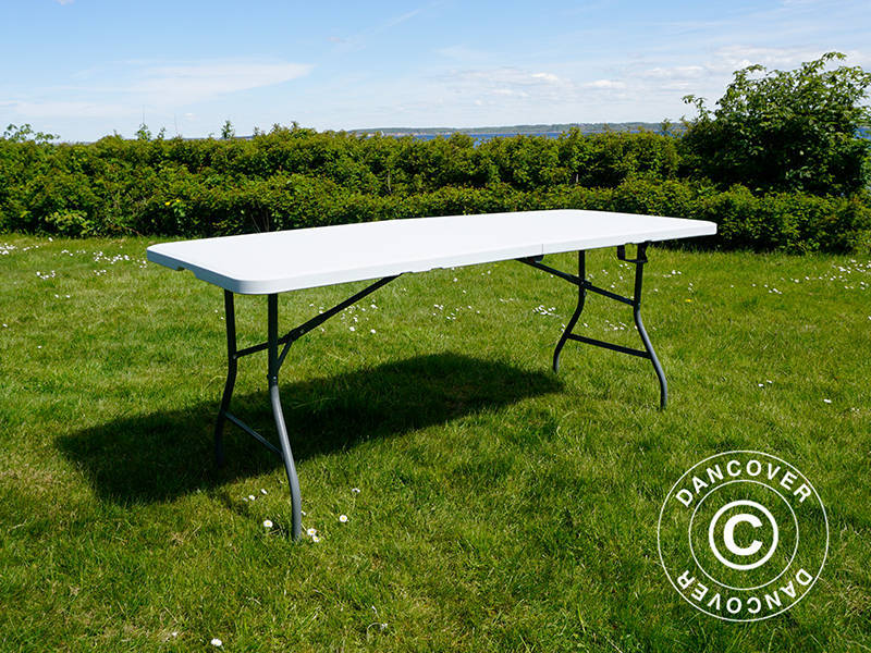 Hopfällbart bord 180x74x74cm, Ljusgrå (10 st.) - Image 4