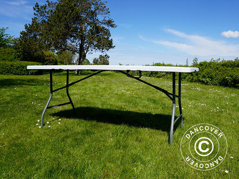Hopfällbart bord 180x74x74cm, Ljusgrå (10 st.) - Image 7