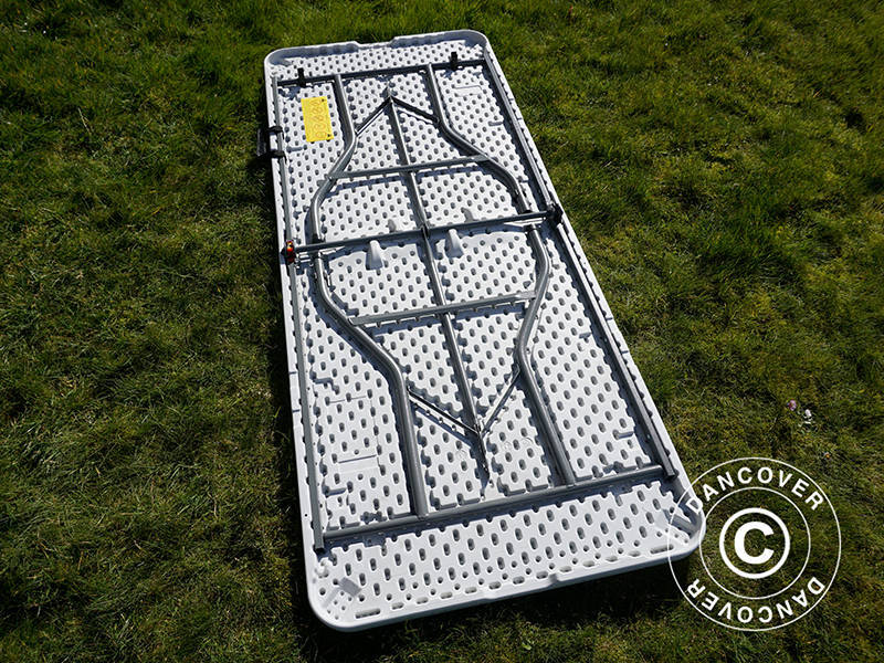 Hopfällbart bord 180x74x74cm, Ljusgrå (25 st.) - Image 12