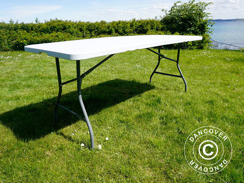 Hopfällbart bord 180x74x74cm, Ljusgrå (25 st.) - Image 6