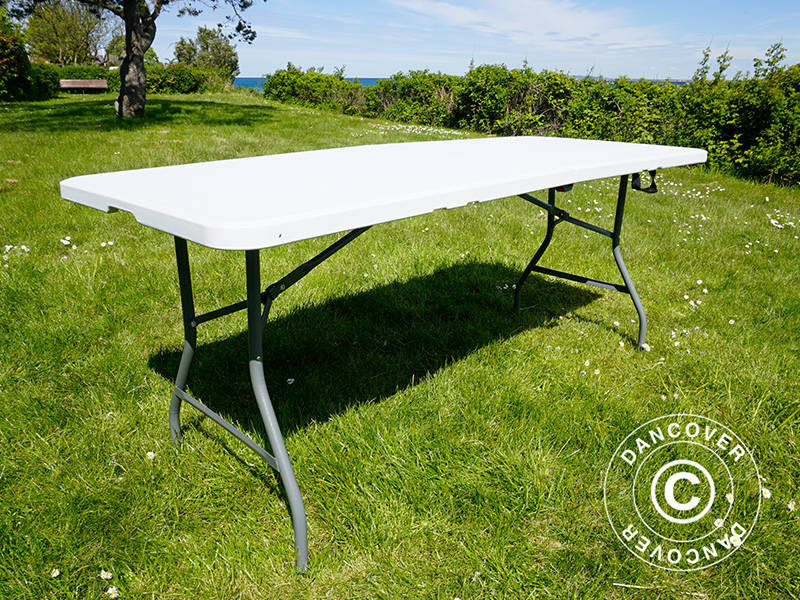 Hopfällbart bord 180x74x74cm, Ljusgrå (25 st.) - Image 8