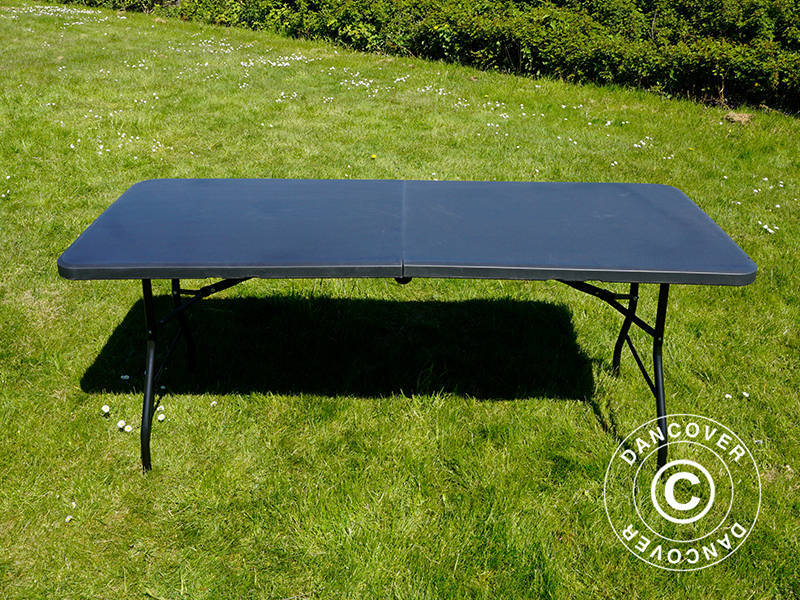 Hopfällbart bord 180x74x74cm, Svart (1 st.) - Image 20