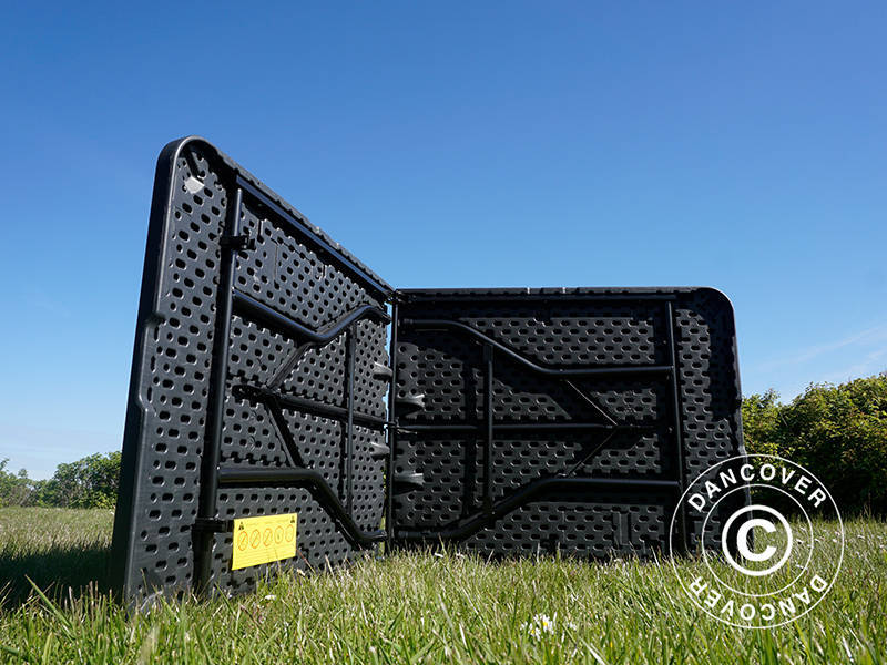 Hopfällbart bord 180x74x74cm, Svart (1 st.) - Image 7