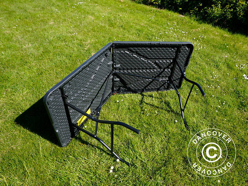 Hopfällbart bord 180x74x74cm, Svart (1 st.) - Image 9