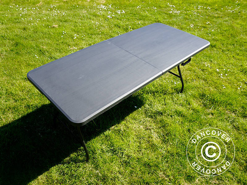 Hopfällbart bord 180x74x74cm, Svart (10 st.) - Image 5