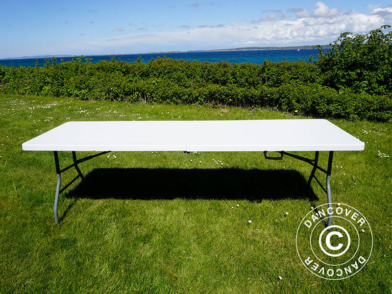 Hopfällbart bord 240x76x74cm, Ljusgrå (1 st.) - Image 11