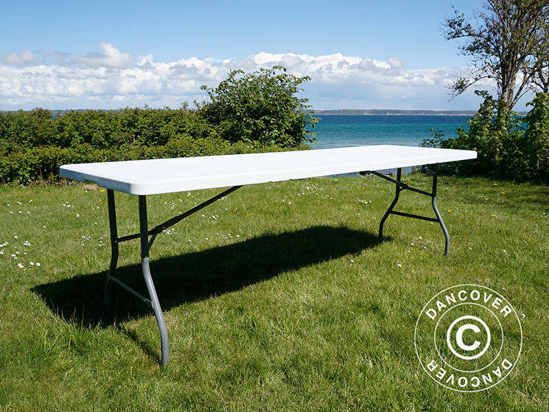 Hopfällbart bord 240x76x74cm, Ljusgrå (1 st.) - Image 12