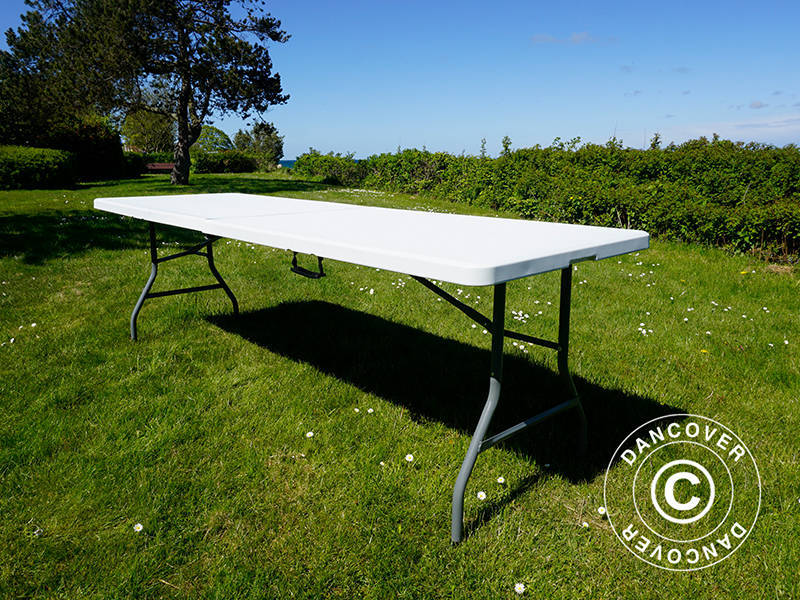 Hopfällbart bord 240x76x74cm, Ljusgrå (1 st.) - Image 14