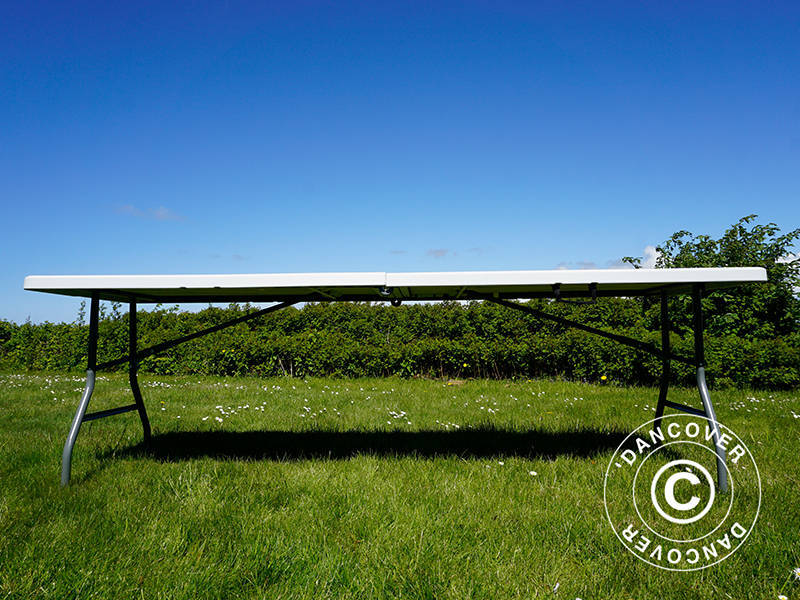 Hopfällbart bord 240x76x74cm, Ljusgrå (1 st.) - Image 15