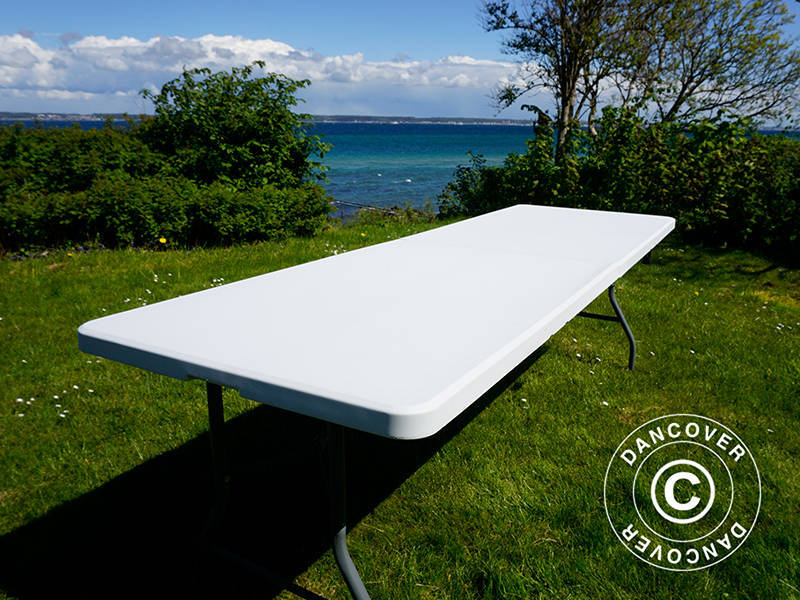 Hopfällbart bord 240x76x74cm, Ljusgrå (1 st.) - Image 17