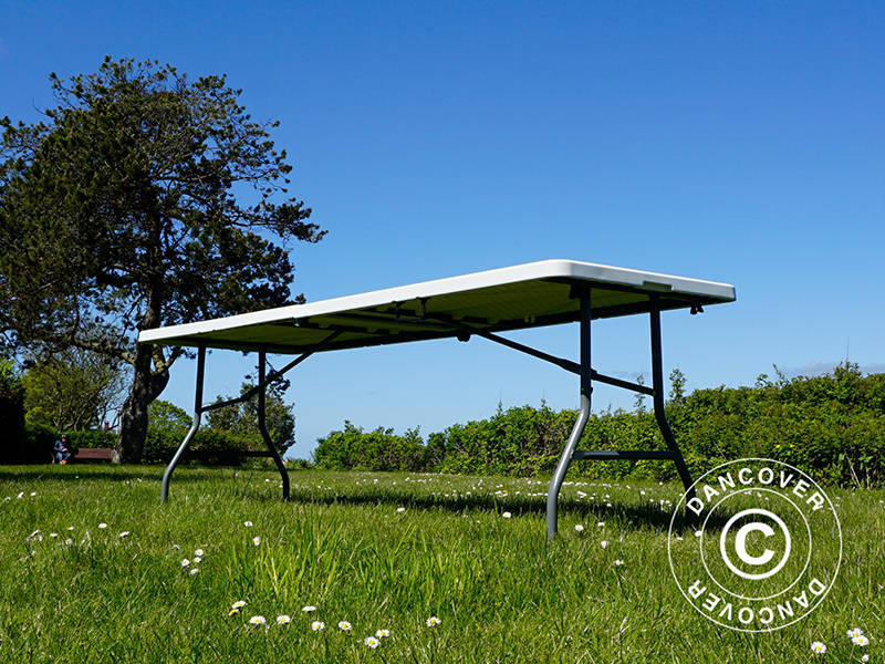 Hopfällbart bord 240x76x74cm, Ljusgrå (1 st.) - Image 21
