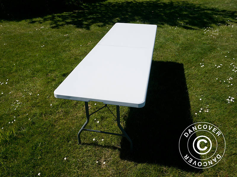 Hopfällbart bord 240x76x74cm, Ljusgrå (1 st.) - Image 24