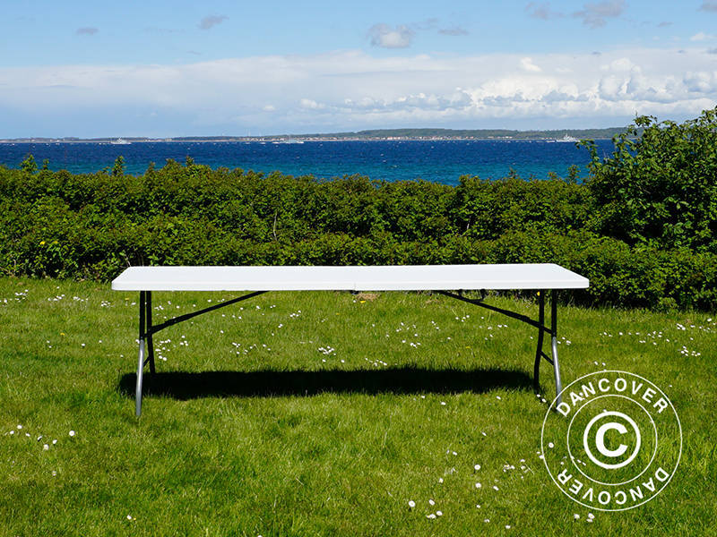 Hopfällbart bord 240x76x74cm, Ljusgrå (1 st.) - Image 26