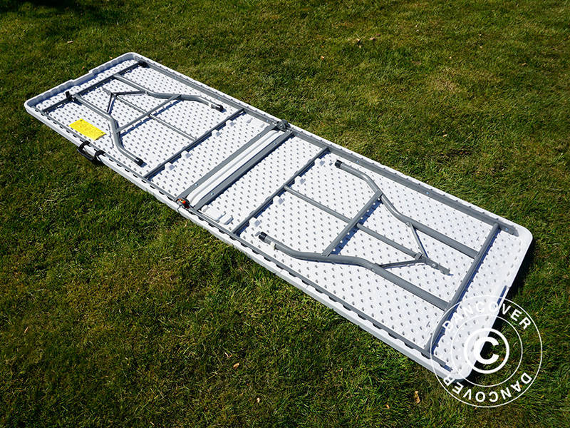 Hopfällbart bord 240x76x74cm, Ljusgrå (1 st.) - Image 9