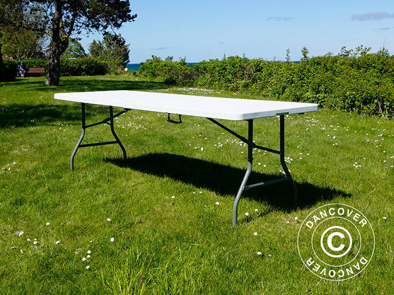 Hopfällbart bord 240x76x74cm, Ljusgrå (25 st.) - Image 3