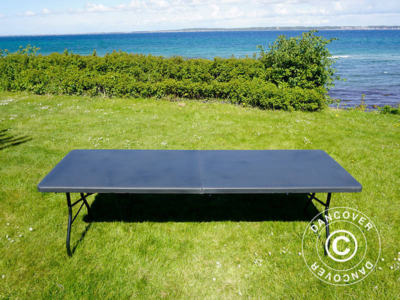 Hopfällbart bord 240x76x74cm, Svart (1 st.) - Image 13