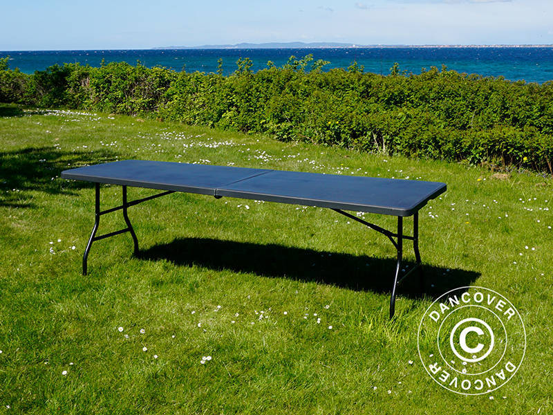 Hopfällbart bord 240x76x74cm, Svart (1 st.) - Image 23