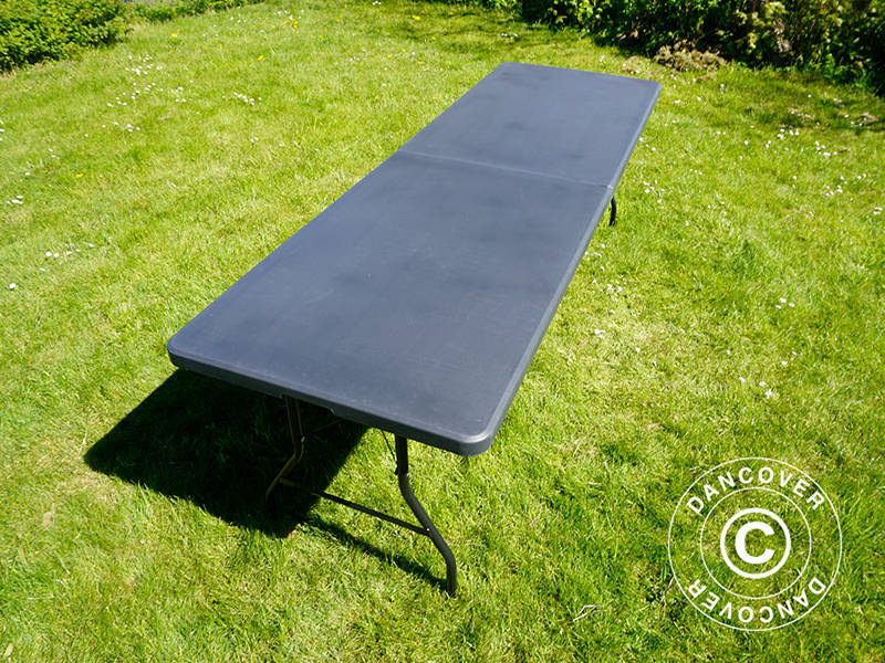 Hopfällbart bord 240x76x74cm, Svart (10 st.) - Image 2