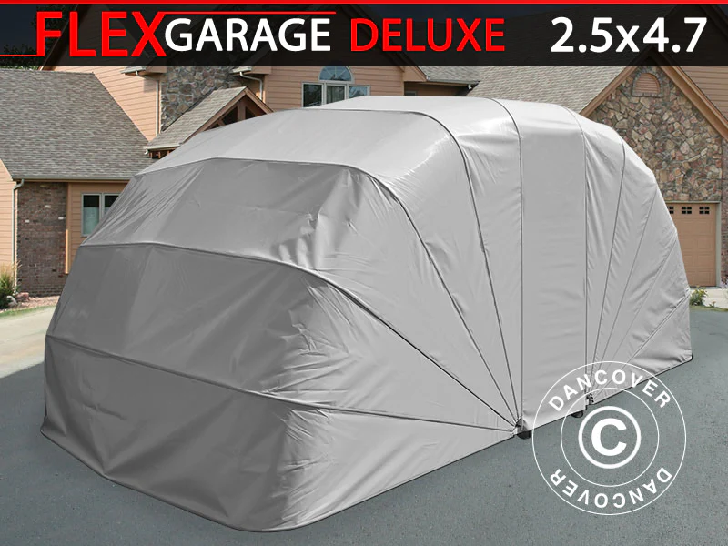 Hopfällbart garage (Bil), ECO, 2,5x4,7x2m, grå