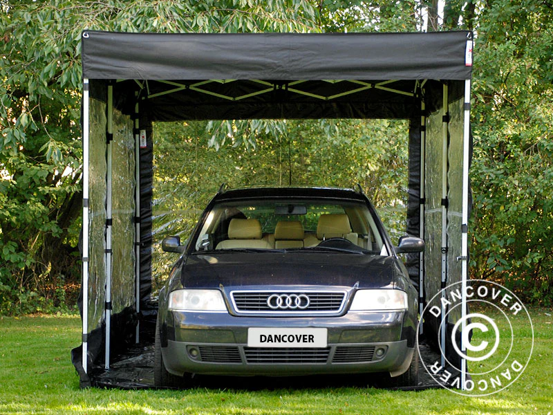 Hopfällbart garage, FleX Carcover, 3x6m, Svart - Image 4