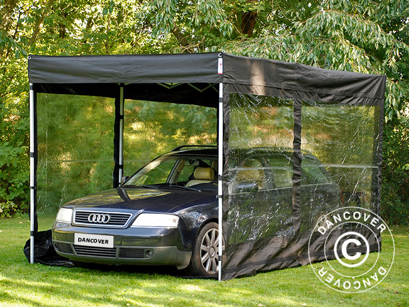 Hopfällbart garage, FleX Carcover, 3x6m, Svart - Image 5