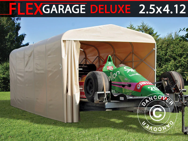 Hopfällbart tunnelgarage (Bil), ECO, 2,5x4,12x2,15m, beige